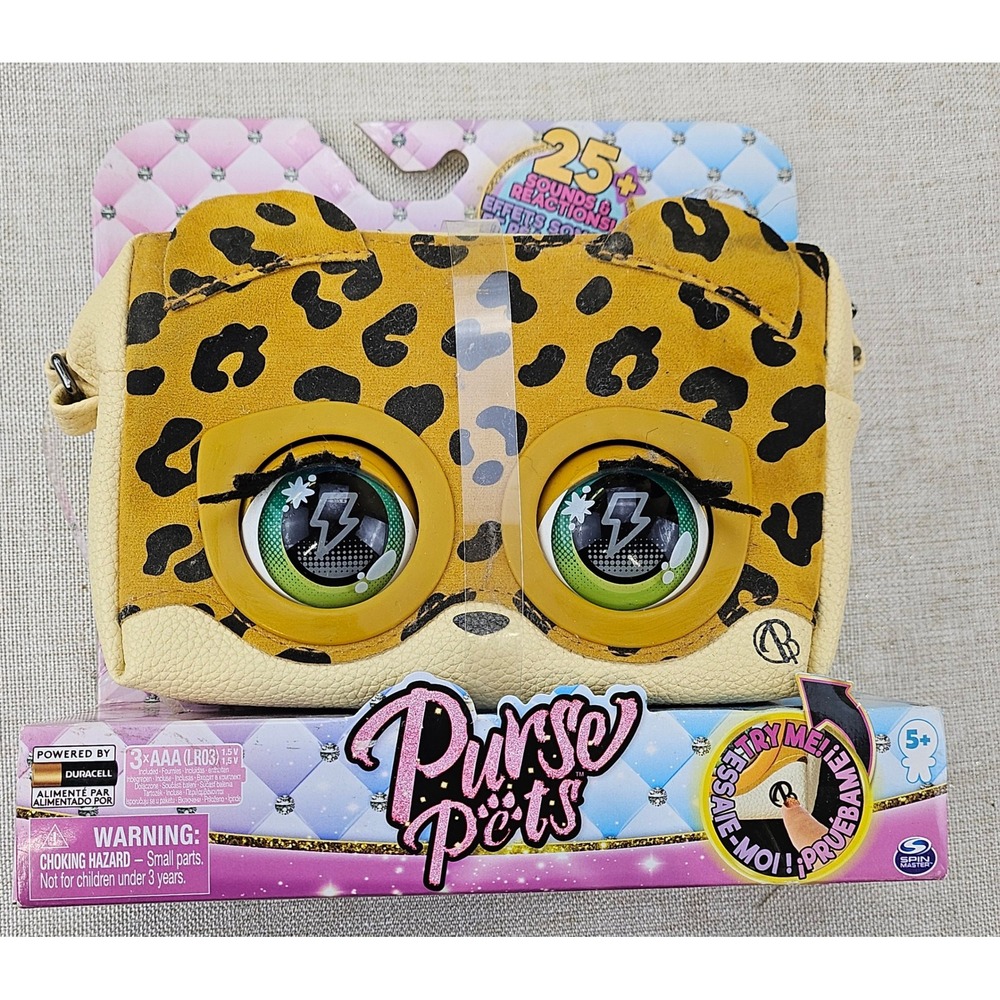 Purse Pets Leoluxe Leopard Print Interactive Purse‎ 25+ Sounds & Reactions New